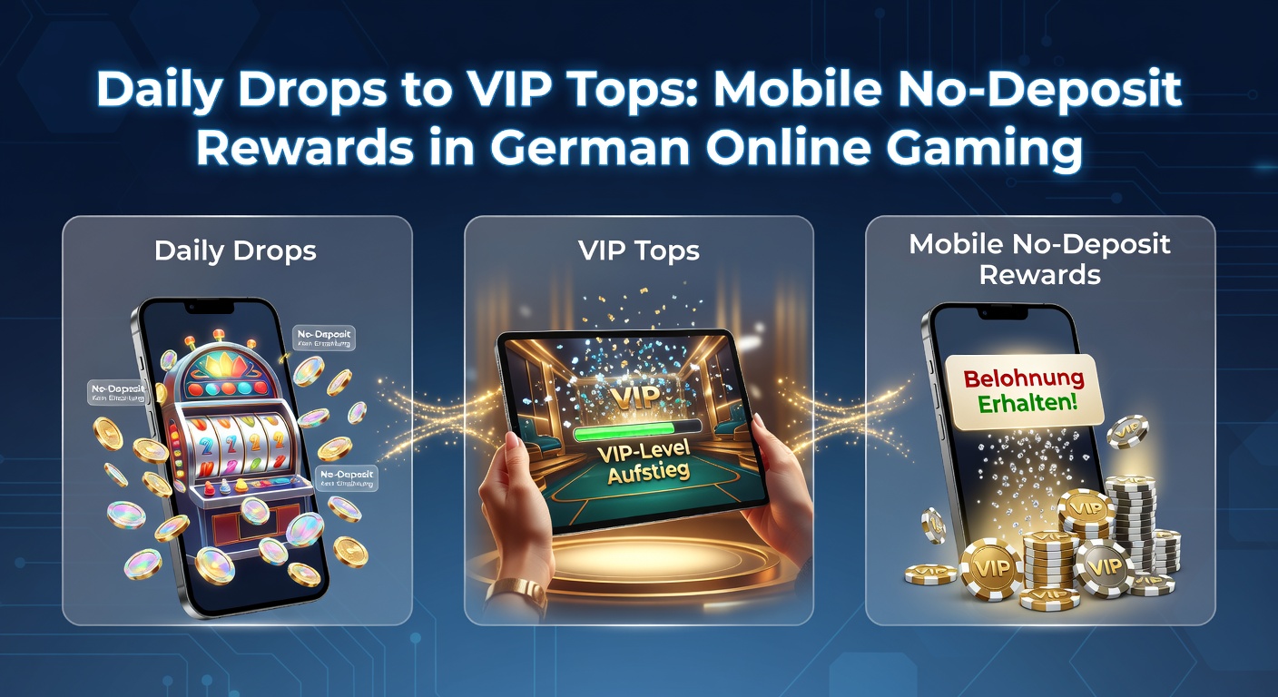 Grafik zeigt Leiter von täglichen Drops zu VIP-Turnieren mit mobilen Icons und Belohnungsstufen im deutschen Gaming-Kontext